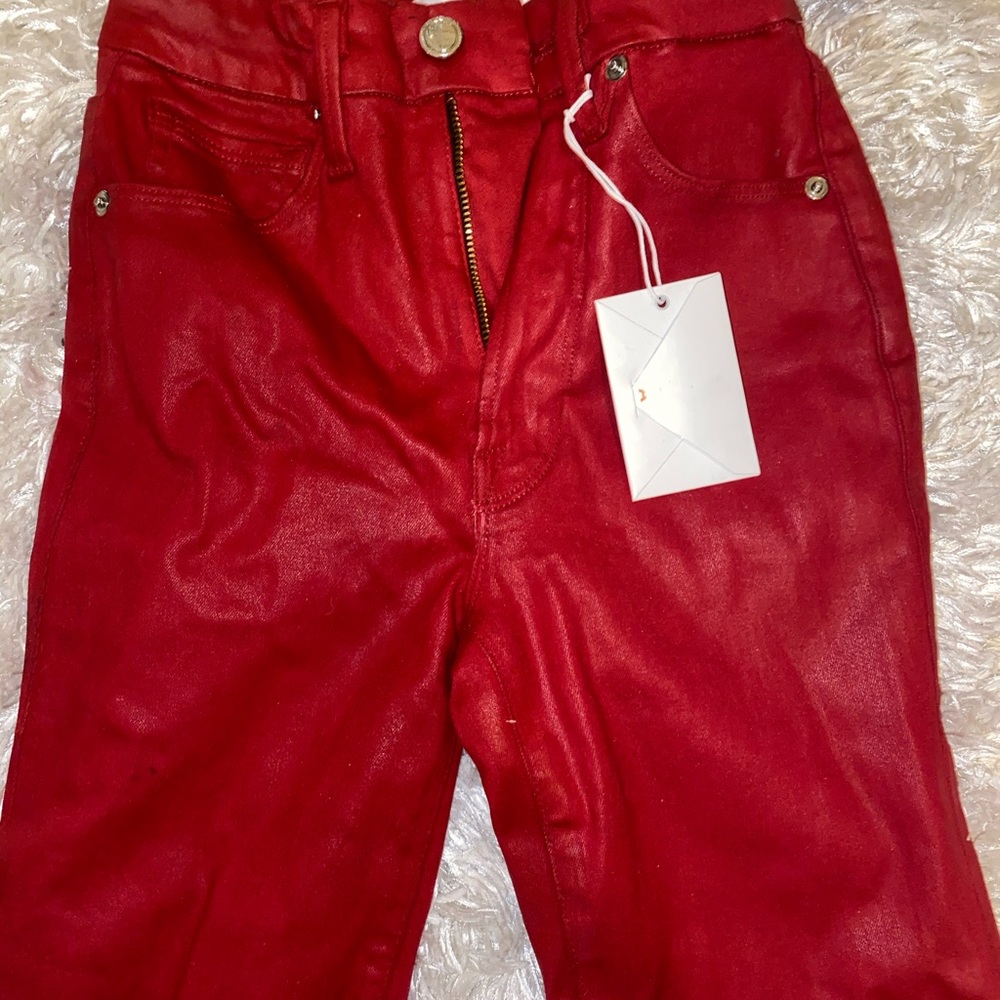 Good American Red Coated Jeans